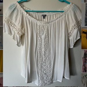 Off the shoulder white blouse